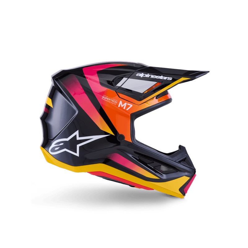 Alpinestars S-M7 Rise hjelm svart/gul/rosa