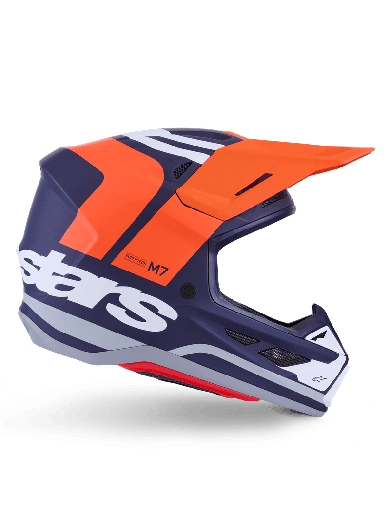 Alpinestars S-M7 Core hjelm oransje/blå matt